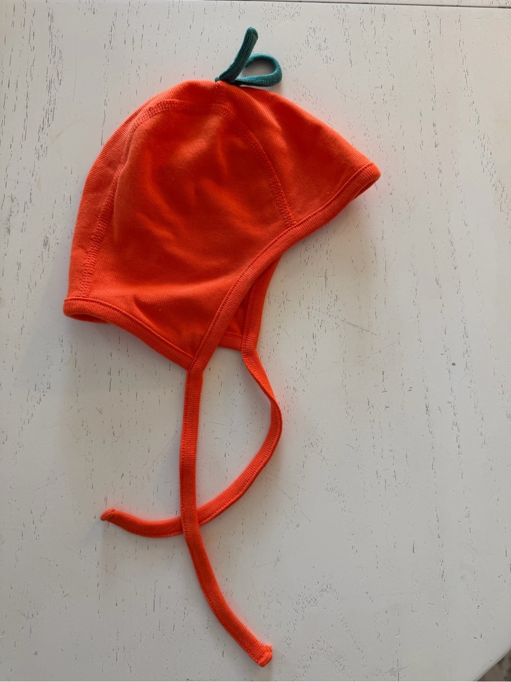 Hanna Anderson Infant Pumpkin Orange Tie Hat, XS